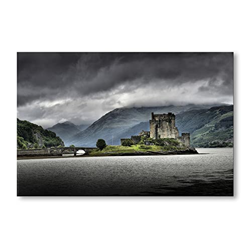 Postereck - 0157 - Eilean Donan Castle, Schottland Burg Natur - Wandposter Fotoposter Bilder Wandbild Wandbilder - Leinwand - 60,0 cm x 40,0 cm von Postereck