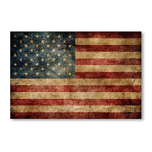 Postereck - 0233 - Vintage Flagge, USA Amerika Stars and Stripes NY - Wandposter Fotoposter Bilder Wandbild Wandbilder - Leinwand - 60,0 cm x 40,0 cm von Postereck