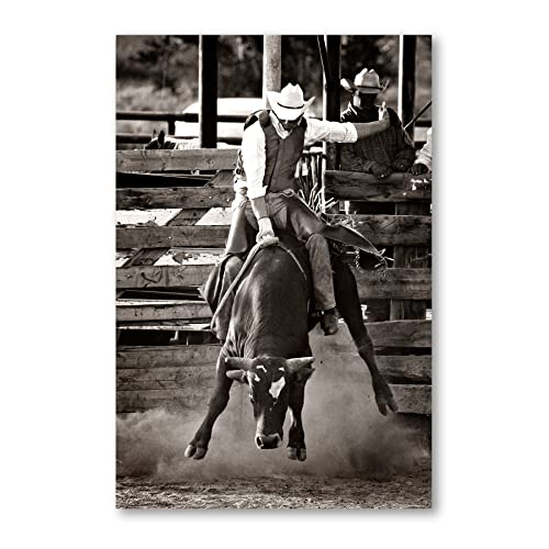 Postereck - 0237 - Cowboy, Rodeo Schwarz Weiss Amerika USA Reiten - Wandposter Fotoposter Bilder Wandbild Wandbilder - Poster - 3:2-30,0 cm x 20,0 cm von Postereck