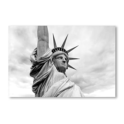 Postereck - 0241 - Freiheitsstatue, Schwarz Weiss Amerika New York - Wandposter Fotoposter Bilder Wandbild Wandbilder - Poster - 4:3-40,0 cm x 30,0 cm von Postereck