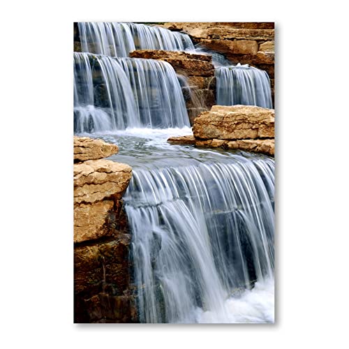 Postereck - 0249 - Wasserfall, Kaskade Braun Wasser Natur Terrasse - Wandposter Fotoposter Bilder Wandbild Wandbilder - Poster - 3:2-30,0 cm x 20,0 cm von Postereck