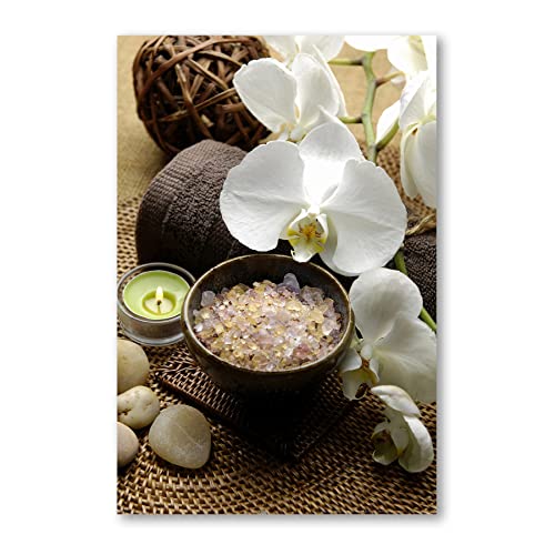 Postereck - 0261 - Relax Body Soul, Wellness Spa Entspannung Blumen - Wandposter Fotoposter Bilder Wandbild Wandbilder - Leinwand - 100,0 cm x 75,0 cm von Postereck