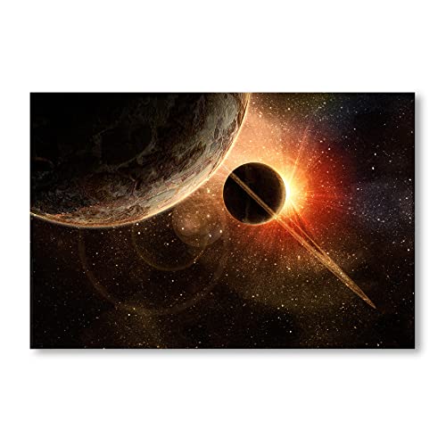Postereck - 0268 - Planeten, Weltall Astronomie Universum Orbit - Wandposter Fotoposter Bilder Wandbild Wandbilder - Leinwand - 100,0 cm x 75,0 cm von Postereck