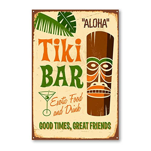 Postereck - 0279 - Plakat, Tiki Bar Schild Vintage Sommer Hawaii - Spruch Schrift Wandposter Fotoposter Bilder Wandbild Wandbilder - Poster - 3:2-91,0 cm x 61,0 cm von Postereck
