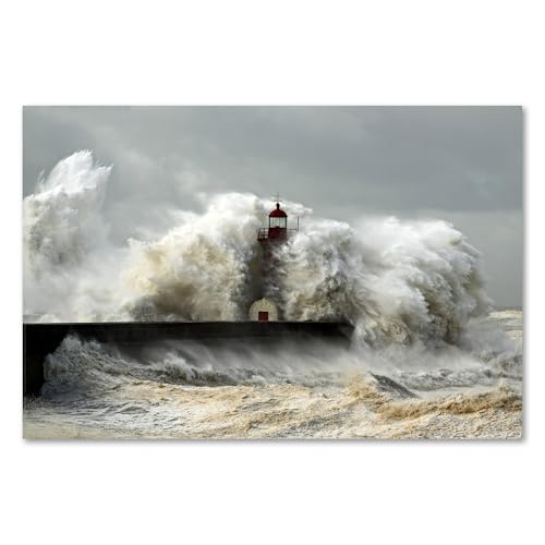Postereck - 0451 - Leuchtturm, Sturm Unwetter Meer Natur Welle - Wandposter Fotoposter Bilder Wandbild Wandbilder - Leinwand - 100,0 cm x 75,0 cm Postereck - 0451 - Leuchtturm, Sturm Unwetter Meer Natur Welle - Wandposter Fotoposter Bilder Wandbild Wandbilder - Leinwand - 100,0 cm x 75,0 cm von Postereck
