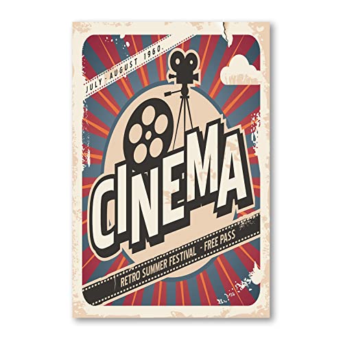 Postereck - 0478 - Vintage Plakat, Cinema Kino Film Schild Hollywood - Spruch Schrift Wandposter Fotoposter Bilder Wandbild Wandbilder - Poster - 3:2-91,0 cm x 61,0 cm von Postereck