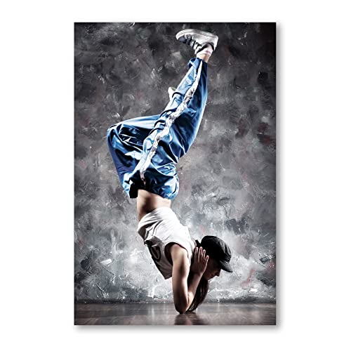 Postereck - 0519 - Hip Hop, Tänzerin Street Dance Tanzen Musik Frau - Wandposter Fotoposter Bilder Wandbild Wandbilder - Leinwand - 100,0 cm x 75,0 cm von Postereck