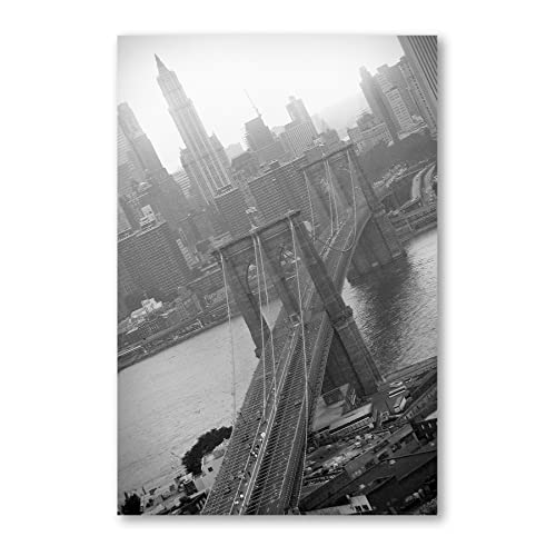 Postereck - 0529 - Brooklyn Bridge, New York City Schwarz Weiss USA - Wandposter Fotoposter Bilder Wandbild Wandbilder - Poster - DIN A3-29,7 cm x 42,0 cm von Postereck