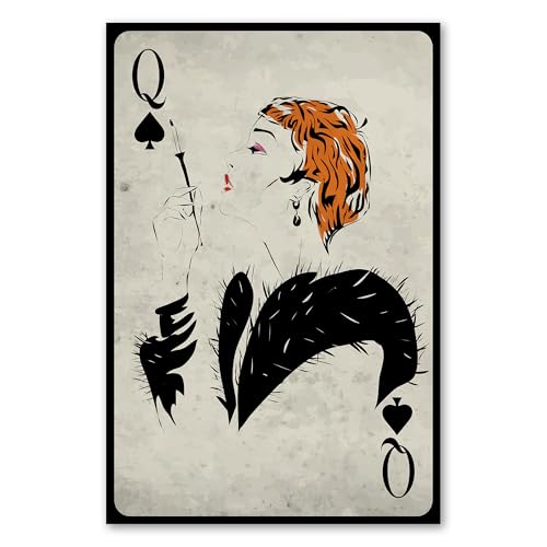 Postereck - 0744 - Vintage Spielkarte, Kartenspiel Fashion Dame Pik - Spruch Schrift Wandposter Fotoposter Bilder Wandbild Wandbilder - Leinwand - 75,0 cm x 50,0 cm Postereck - 0744 - Vintage Spielkarte, Kartenspiel Fashion Dame Pik - Spruch Schrift Wandposter Fotoposter Bilder Wandbild Wandbilder - Leinwand - 75,0 cm x 50,0 cm von Postereck
