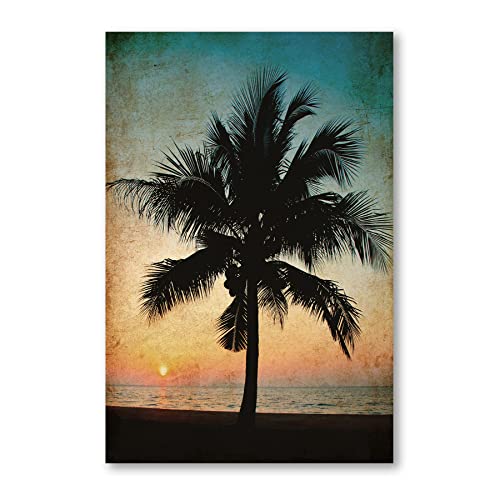 Postereck - 0804 - Vintage Palme, Sonnenuntergang Meer Urlaub Strand - Wandposter Fotoposter Bilder Wandbild Wandbilder - Poster - 3:2-30,0 cm x 20,0 cm von Postereck