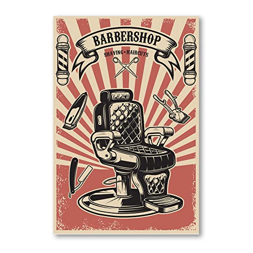 Postereck - 0907 - Retro Plakat, Barbershop Friseur Style Männer - Spruch Schrift Wandposter Fotoposter Bilder Wandbild Wandbilder - Poster - 3:2-91,0 cm x 61,0 cm von Postereck