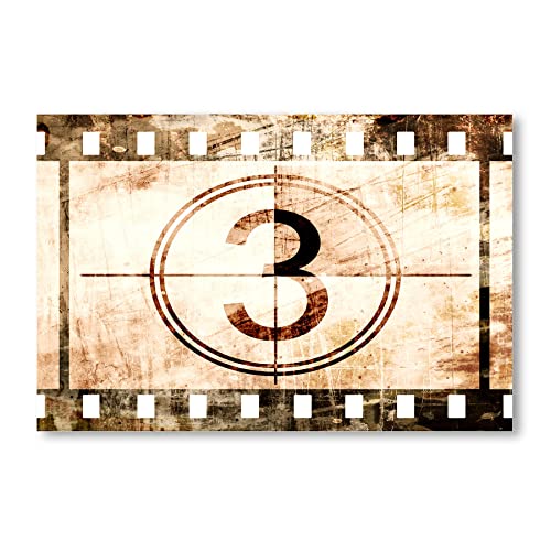 Postereck - 0923 - Retro Filmstreifen, Vintage Film Kino Countdown - Spruch Schrift Wandposter Fotoposter Bilder Wandbild Wandbilder - Poster - 3:2-91,0 cm x 61,0 cm von Postereck