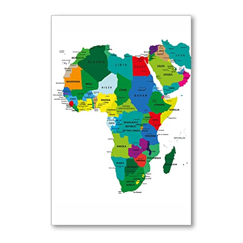 Postereck - 0936 - Politische Karte, Afrika Nah Ost Länder Kontinent - Unterricht Klassenzimmer Schule Wandposter Fotoposter Bilder Wandbild Wandbilder - Leinwand - 100,0 cm x 75,0 cm von Postereck