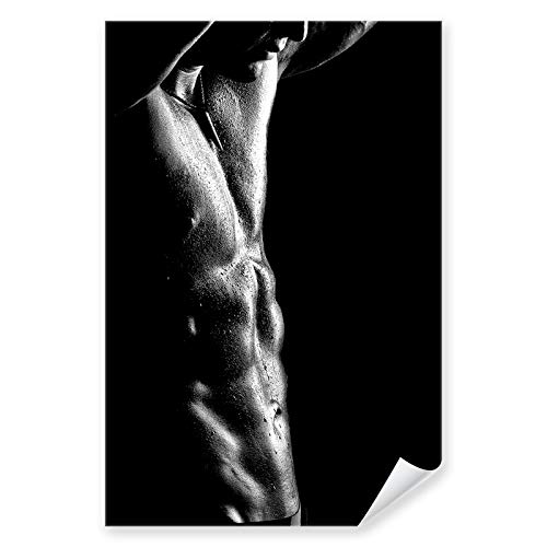 Postereck - 1036 - Mann, Sixpack Sport Muskeln Erotik Sexy Nass - Wandposter Fotoposter Bilder Wandbild Wandbilder - Leinwand - 60,0 cm x 40,0 cm von Postereck