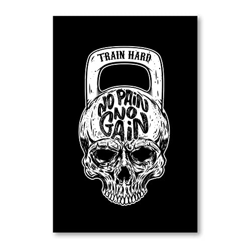 Postereck - 1203 - Motivation Plakat, No Pain No Gain Spruch - Wandposter Fotoposter Bilder Wandbild Wandbilder - Leinwand - 60,0 cm x 40,0 cm von Postereck