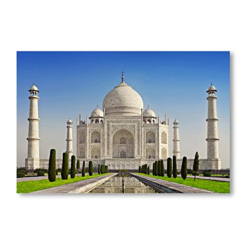 Postereck - 1257 - Taj Mahal, Indien Grabmal Tempel Sonnenaufgang - Wandposter Fotoposter Bilder Wandbild Wandbilder - Leinwand - 100,0 cm x 75,0 cm von Postereck