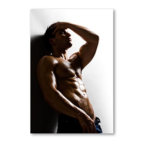 Postereck - 1395 - Sexy Mann, Sixpack Körper Muskeln Erotik Nackt - Erotisch Sexy Nackt Wandposter Fotoposter Bilder Wandbild Wandbilder - Leinwand - 100,0 cm x 75,0 cm von Postereck