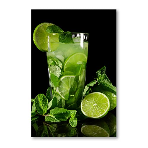 Postereck - 1452 - Mojito, Cocktail Bar Limette Minze Alkohol Party - Wandposter Fotoposter Bilder Wandbild Wandbilder - Poster - 3:2-91,0 cm x 61,0 cm von Postereck