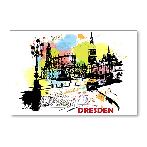 Postereck - 1485 - Dresden Plakat, Vintage Retro Stadt Germany - Wandposter Fotoposter Bilder Wandbild Wandbilder - Leinwand - 60,0 cm x 40,0 cm von Postereck