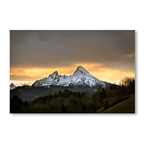 Postereck - 1489 - Watzmann, Berg Landschaft Natur Schnee Wald Bäume - Wandposter Fotoposter Bilder Wandbild Wandbilder - Poster - 3:2-91,0 cm x 61,0 cm von Postereck