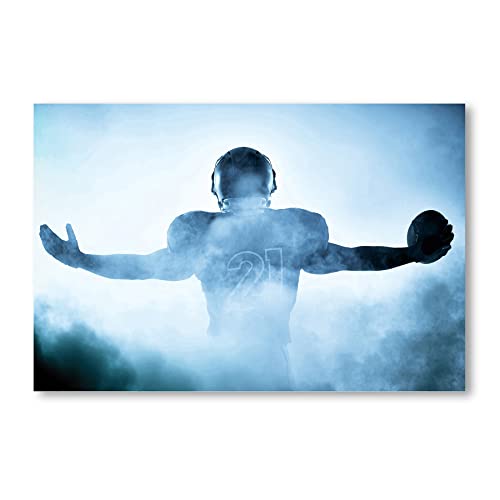 Postereck - 1523 - Football Spieler, NFL Nebel Sport Amerika USA - Wandposter Fotoposter Bilder Wandbild Wandbilder - Leinwand - 100,0 cm x 75,0 cm von Postereck