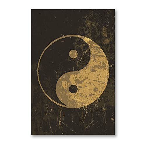 Postereck - 1821 - Yin Yang, Entspannung Kreis Spirituell Meditation - Kunst Wandposter Fotoposter Bilder Wandbild Wandbilder - Leinwand - 100,0 cm x 75,0 cm von Postereck