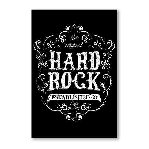 Postereck - 1984 - Hard Rock Plakat, Retro Schwarz Weiss Vintage - Wandposter Fotoposter Bilder Wandbild Wandbilder - Leinwand - 40,0 cm x 30,0 cm von Postereck