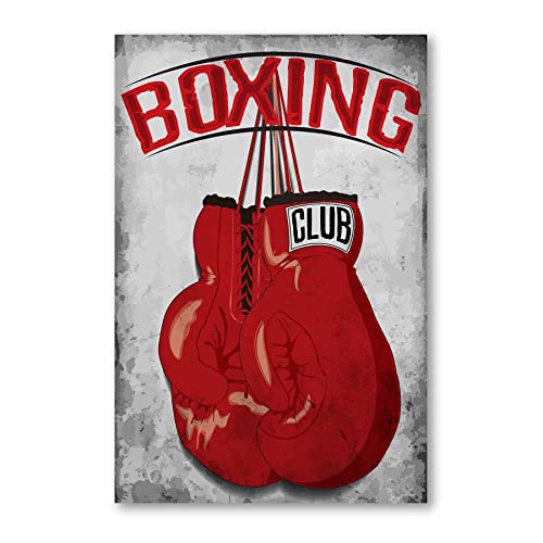 Postereck - 2060 - Boxing Club Plakat, Sport Training Handschuhe - Spruch Schrift Wandposter Fotoposter Bilder Wandbild Wandbilder - Poster - 4:3-61,0 cm x 45,5 cm von Postereck