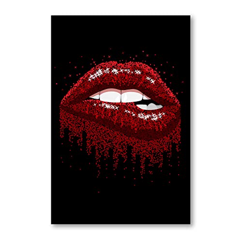 Postereck - 2139 - Glitzer Lippen, Mund Rot Sinnlich Sexy Comic - Spruch Schrift Wandposter Fotoposter Bilder Wandbild Wandbilder - Poster - 3:2-30,0 cm x 20,0 cm von Postereck