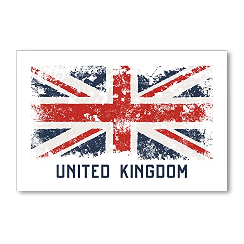 Postereck - 2191 - United Kingdom Flagge, England Europa Union Jack - Spruch Schrift Wandposter Fotoposter Bilder Wandbild Wandbilder - Leinwand - 100,0 cm x 75,0 cm von Postereck
