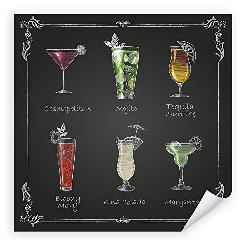 Postereck - 2225 - Cocktail Plakat, Alkohol Getränk Tafel Küche - Wandposter Fotoposter Bilder Wandbild Wandbilder - Poster - 61,0cm x 61,0cm von Postereck