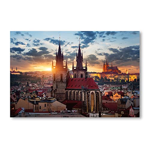 Postereck - 2524 - Prag, Tschechien Stadt Urban Basilika Teyn Kirche - Wandposter Fotoposter Bilder Wandbild Wandbilder - Leinwand - 75,0 cm x 50,0 cm von Postereck