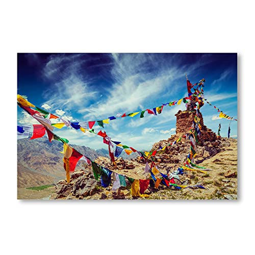 Postereck - 2595 - Gebetsfahnen, Buddhismus Himalaya Religion - Wandposter Fotoposter Bilder Wandbild Wandbilder - Leinwand - 60,0 cm x 40,0 cm von Postereck
