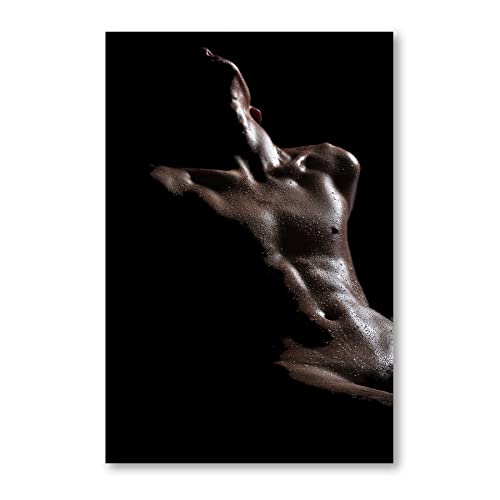 Postereck - 2721 - Nackter Mann, Sexy Erotik Wasser Bauch Sixpack - Erotisch Sexy Nackt Wandposter Fotoposter Bilder Wandbild Wandbilder - Leinwand - 75,0 cm x 50,0 cm von Postereck