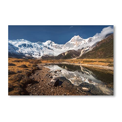 Postereck - 2748 - Himalaya, Natur Landschaft Berge Wasser Schnee - Wandposter Fotoposter Bilder Wandbild Wandbilder - Leinwand - 100,0 cm x 75,0 cm von Postereck