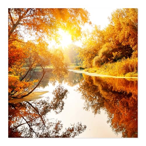 Postereck - 2868 - See, Wald Natur Landschaft Fluss Baum Herbst - Wandposter Fotoposter Bilder Wandbild Wandbilder - Leinwand - 60,0cm x 60,0cm Postereck - 2868 - See, Wald Natur Landschaft Fluss Baum Herbst - Wandposter Fotoposter Bilder Wandbild Wandbilder - Leinwand - 60,0cm x 60,0cm von Postereck