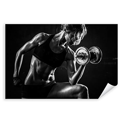 Postereck - 3059 - Hochauflösende Fitness Leinwand Frau beim Training | Gym Leinwand Frau Sport zur Motivation | Bodybuilding Leinwand - Leinwand - 60,0 cm x 40,0 cm von Postereck