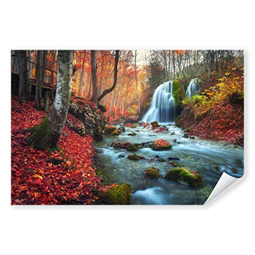 Postereck - 3068 - Wasserfall, Natur Landschaft Rot Wald Fluss - Wandposter Fotoposter Bilder Wandbild Wandbilder - Poster - DIN A2-42,0 cm x 59,4 cm von Postereck