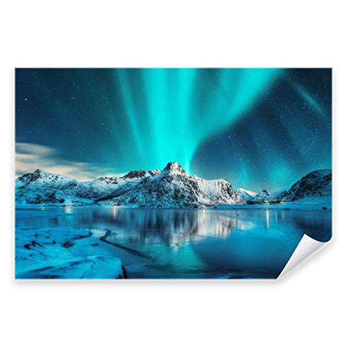 Postereck - 3172 - Polarlichter, Norwegen Winter Landschaft Meer - Wandposter Fotoposter Bilder Wandbild Wandbilder - Poster - DIN A2-42,0 cm x 59,4 cm von Postereck