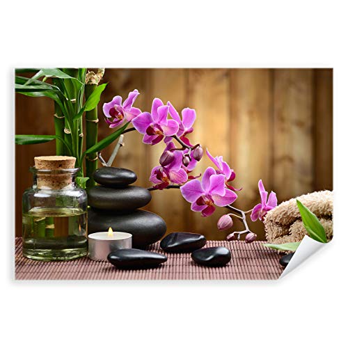 Postereck - 3238 - Wellness, Orchidee Entspannung Steine Bambus - Wandposter Fotoposter Bilder Wandbild Wandbilder - Leinwand - 100,0 cm x 75,0 cm von Postereck