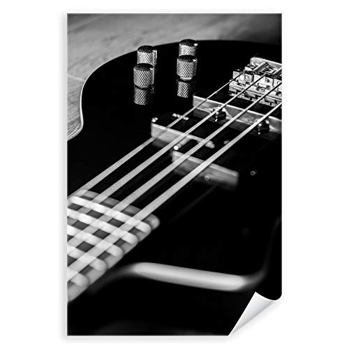 Postereck - 3432 - Bass Gitarre, Musik Instrument Schwarz Weiss - Wandposter Fotoposter Bilder Wandbild Wandbilder - Poster - 3:2-91,0 cm x 61,0 cm von Postereck