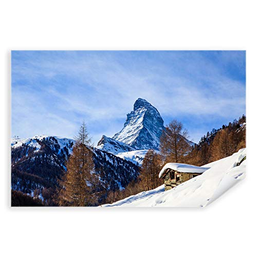 Postereck - 3438 - Matterhorn, Berg Winter Landschaft Schnee - Wandposter Fotoposter Bilder Wandbild Wandbilder - Poster - DIN A4-21,0 cm x 29,7 cm von Postereck