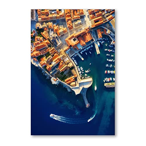 Postereck - 3517 - Dubrovnik, Kroatien Meer Stadt Hafen Boote - Wandposter Fotoposter Bilder Wandbild Wandbilder - Poster - DIN A4-21,0 cm x 29,7 cm von Postereck