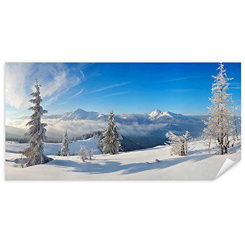 Postereck - 3552 - Panorama, Winter Landschaft Schnee Natur - Wandposter Fotoposter Bilder Wandbild Wandbilder - Leinwand - 60,0cm x 30,0cm von Postereck