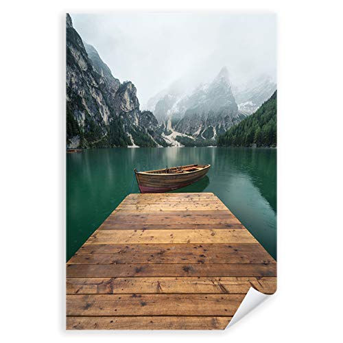 Postereck - 3614 - Landschaft, Holzsteg Boot Berge Wasser Natur - Wandposter Fotoposter Bilder Wandbild Wandbilder - Poster - 3:2-30,0 cm x 20,0 cm von Postereck
