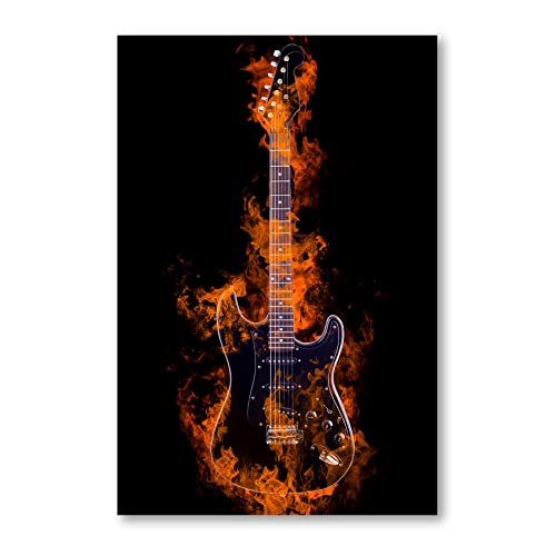 Postereck - 3691 - Feuer Gitarre, Musik Flammen Instrument Rock - Wandposter Fotoposter Bilder Wandbild Wandbilder - Poster - 3:2-91,0 cm x 61,0 cm von Postereck