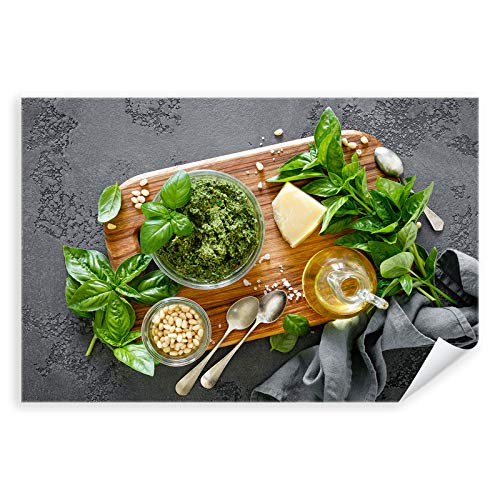 Postereck - 3822 - Pesto, Küche Kochen Gesund Grün Essen Pasta - Wandposter Fotoposter Bilder Wandbild Wandbilder - Leinwand - 40,0 cm x 30,0 cm von Postereck