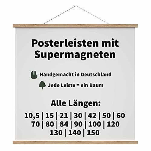 Posterleiste Eiche 100 cm DIN B0 Posterschiene Posterhänger Posterleiste Magnetisch Holz für Poster, Bilderrahmen Kunstwerk (100 cm) von Posterleiste24
