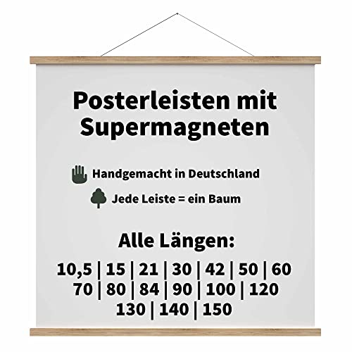 Posterleiste Eiche 84,1 cm DIN A0 Posterschiene Posterhänger Posterleiste Magnetisch Holz für Poster, Bilderrahmen Kunstwerk (84,1 cm) von Posterleiste24