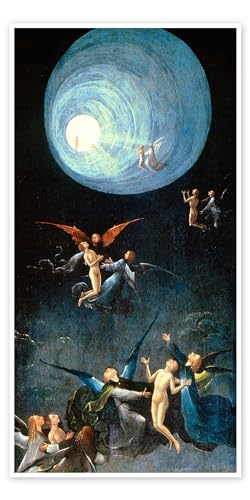 Aufstieg in das himmlische Paradies Poster von Hieronymus Bosch 50 x 100 cm Blau Renaissance Wanddeko von Posterlounge